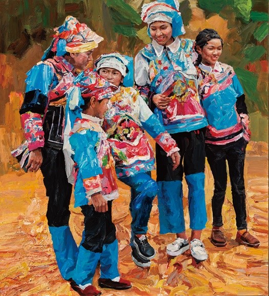 <h2>彝族盛装迎新春</h2><p>作者：高明</p><p>规格：163cm×146cm</p><p>品类：油画</p>